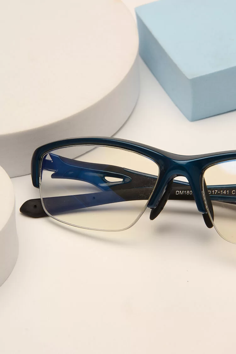 SPORTY GLASSES 18021 Sport Blue Eyeglasses Frames | Leoptique